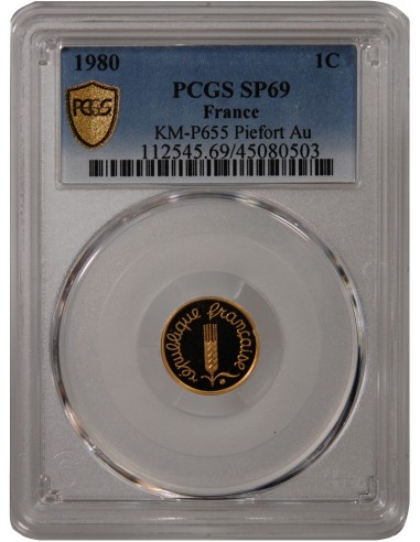 EPI - 1 CENTIME OR 1980 PIEFORT - PROOF SP69