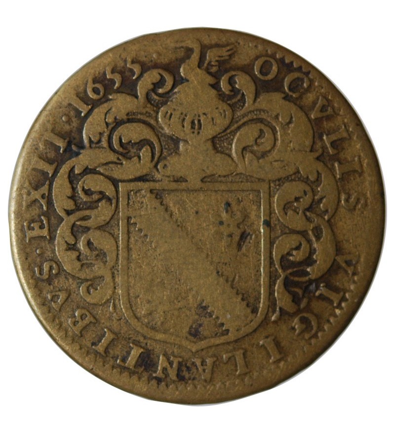 MAIRE DE NANTES - JEAN FOURNIER, SIEUR DE LA PINSONNIERE JETON﻿ CUIVRE 1655