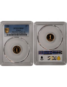 EPI - 1 CENTIME OR 1980 PIEFORT - PROOF SP69 2