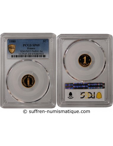 EPI - 1 CENTIME OR 1980 PIEFORT - PROOF SP69