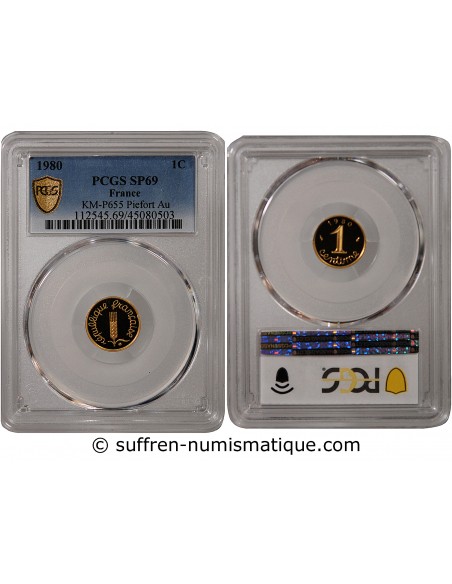 EPI - 1 CENTIME OR 1980 PIEFORT - PROOF SP69