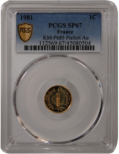 EPI - 1 CENTIME OR 1981 PIEFORT - PROOF SP67