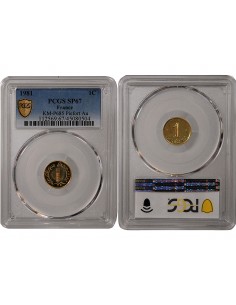 EPI - 1 CENTIME OR 1981 PIEFORT - PROOF SP67 2