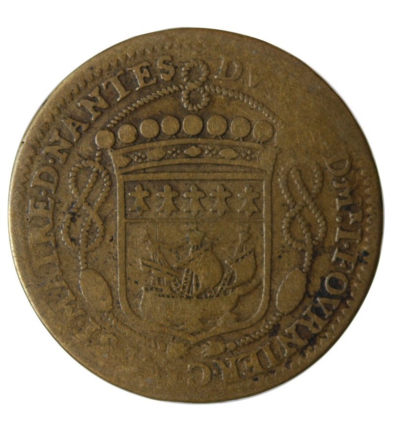 MAIRE DE NANTES - JEAN FOURNIER, SIEUR DE LA PINSONNIERE JETON﻿ CUIVRE 1655
