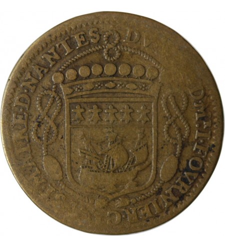 MAIRE DE NANTES - JEAN FOURNIER, SIEUR DE LA PINSONNIERE JETON﻿ CUIVRE 1655