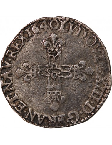 LOUIS XIII - 1/4 ECU ARGENT 1640 K BORDEAUX