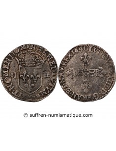 LOUIS XIII - 1/4 ECU ARGENT 1640 K BORDEAUX