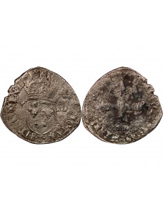 HENRI III - 1/8 ECU ARGENT 1589 T NANTES 2