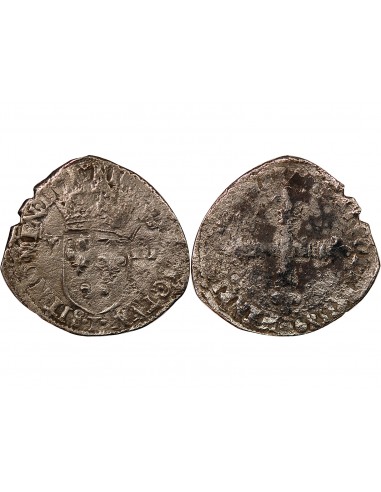 HENRI III - 1/8 ECU ARGENT 1589 T NANTES
