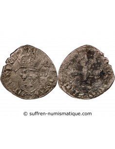 HENRI III - 1/8 ECU ARGENT 1589 T NANTES