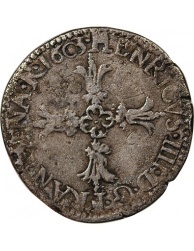 HENRI IV﻿ - 1/8 ECU ARGENT 1603 I LIMOGES