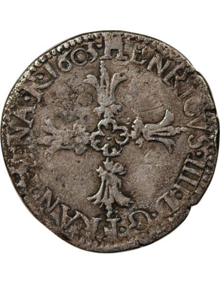 HENRI IV﻿ - 1/8 ECU ARGENT 1603 I LIMOGES
