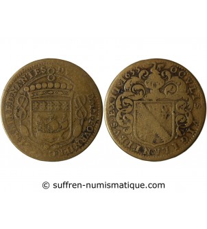 MAIRE DE NANTES - JEAN FOURNIER, SIEUR DE LA PINSONNIERE JETON﻿ CUIVRE 1655