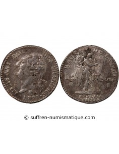 LOUIS XVI, CONSTITUTION - 15 SOLS  ARGENT 1791 I LIMOGES