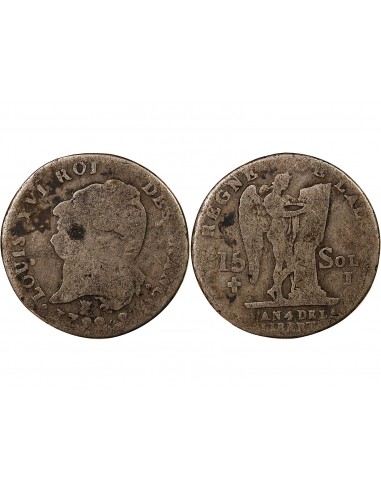 LOUIS XVI, CONSTITUTION - 15 SOLS  ARGENT 1792 I LIMOGES