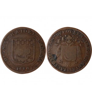 MAIRE DE NANTES - JACQUES FREMON, SIEUR DU BOUFFAY JETON CUIVRE 1680 2