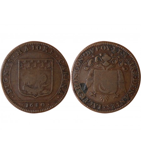 MAIRE DE NANTES - JACQUES FREMON, SIEUR DU BOUFFAY JETON CUIVRE 1680