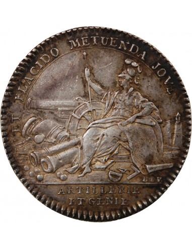 ARTILLERIE ET GENIE, LOUIS XV - JETON ARGENT