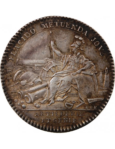 ARTILLERIE ET GENIE, LOUIS XV - JETON ARGENT