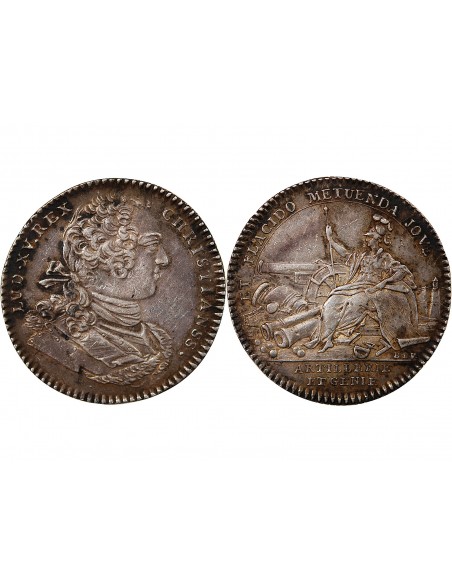 ARTILLERIE ET GENIE, LOUIS XV - JETON ARGENT
