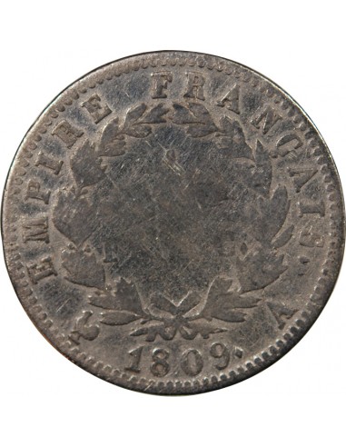 NAPOLEON Ier - 1 FRANC ARGENT 1809 A PARIS Type Empire