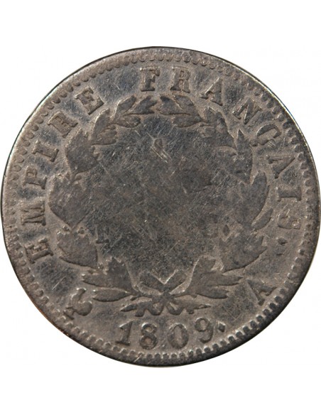 NAPOLEON Ier - 1 FRANC ARGENT 1809 A PARIS Type Empire