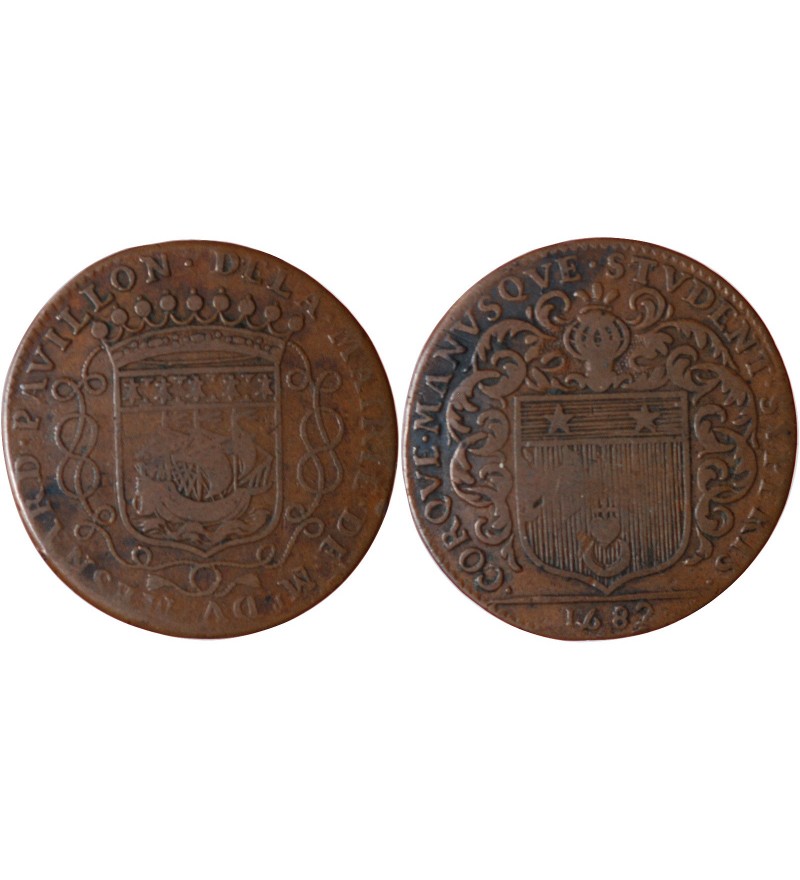 MAIRE DE NANTES - LOUIS MESNARD, SIEUR DU PAVILLON JETON CUIVRE 1682