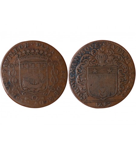 MAIRE DE NANTES - LOUIS MESNARD, SIEUR DU PAVILLON JETON CUIVRE 1682