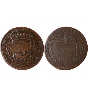 MAIRE DE NANTES - LOUIS MESNARD, SIEUR DU PAVILLON JETON CUIVRE 1682 2