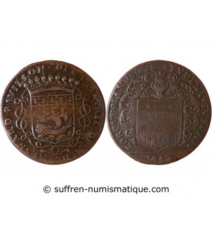 MAIRE DE NANTES - LOUIS MESNARD, SIEUR DU PAVILLON JETON CUIVRE 1682