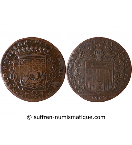 MAIRE DE NANTES - LOUIS MESNARD, SIEUR DU PAVILLON JETON CUIVRE 1682