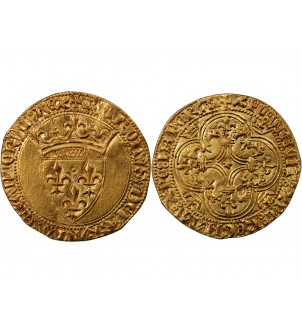 CHARLES VI LE FOU - ECU D'OR A LA COURONNE 1388 2