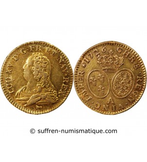 LOUIS XV ﻿- LOUIS D'OR AUX LUNETTES 1726 A PARIS