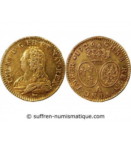 LOUIS XV ﻿- LOUIS D'OR AUX LUNETTES 1726 A PARIS