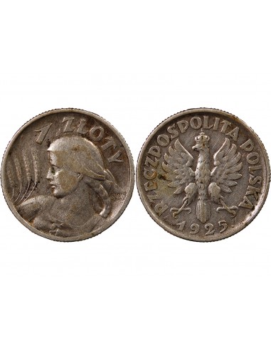 POLOGNE - 1 ZLOTY ARGENT 1925