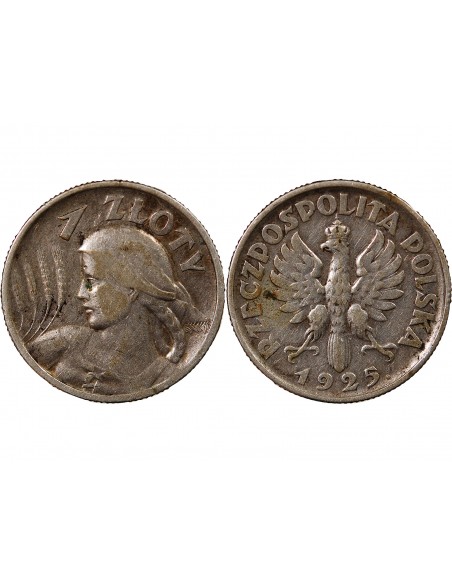 POLOGNE - 1 ZLOTY ARGENT 1925