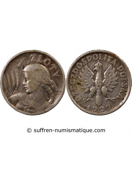 POLOGNE - 1 ZLOTY ARGENT 1925