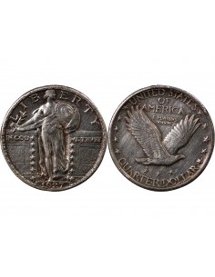 USA - 1/4 DOLLAR ARGENT "Standing Liberty Quarter" 1927 PHILADELPHIE 2