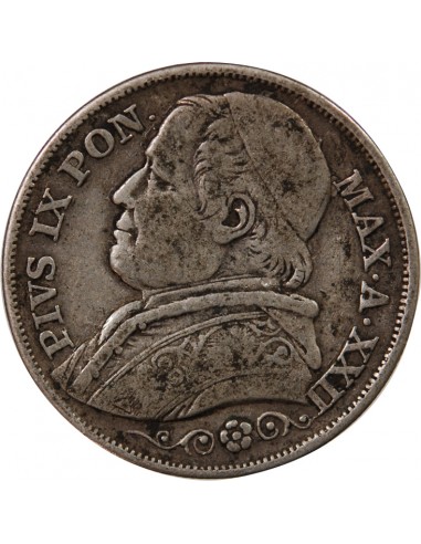 VATICAN, PIE IX - 2 LIRE 1867 ROME AN XXII