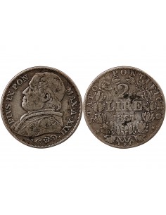VATICAN, PIE IX - 2 LIRE 1867 ROME AN XXII 2