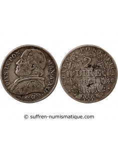 VATICAN, PIE IX - 2 LIRE 1867 ROME AN XXII