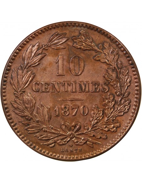LUXEMBOURG, GUILLAUME III - 10 CENTIMES 1870
