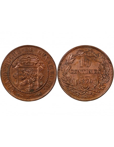 LUXEMBOURG, GUILLAUME III - 10 CENTIMES 1870