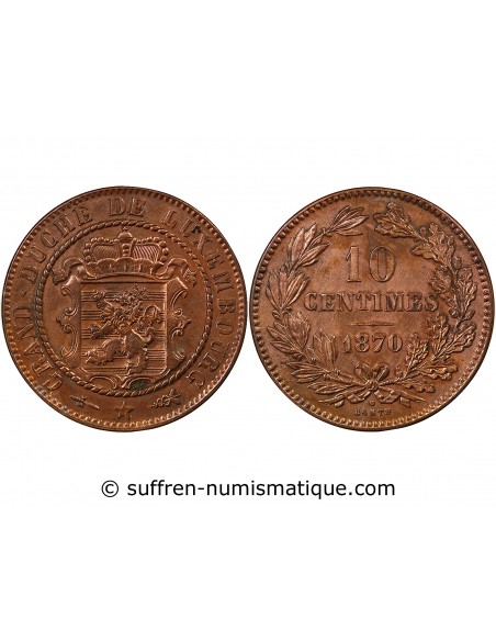LUXEMBOURG, GUILLAUME III - 10 CENTIMES 1870