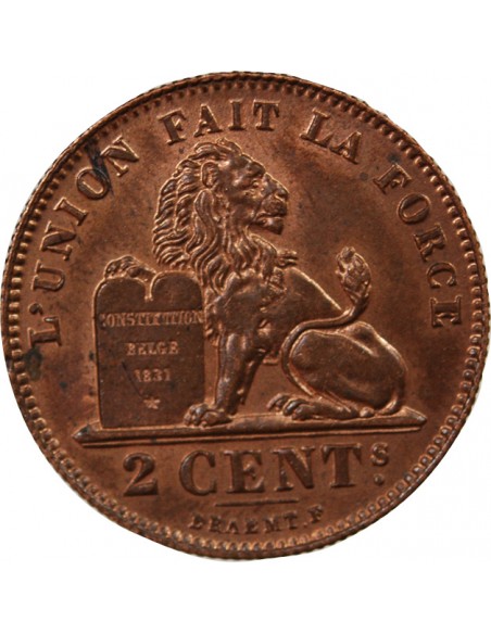BELGIQUE, ALBERT Ier - 2 CENTIMES 1911