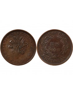 BAS-CANADA – JETON 1 SOU 1835 / 1838 MONTREAL 2