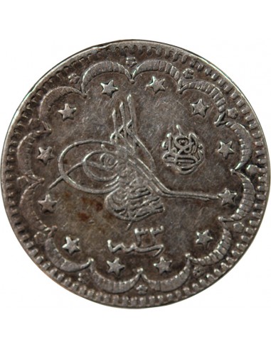 EMPIRE OTTOMAN, ABDULHAMID II - 5 KURUS ARGENT 1292/33 (1907)