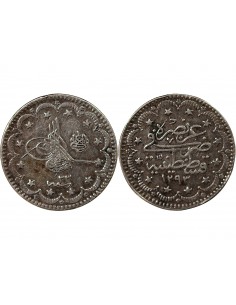 EMPIRE OTTOMAN, ABDULHAMID II - 5 KURUS ARGENT 1292/33 (1907) 2