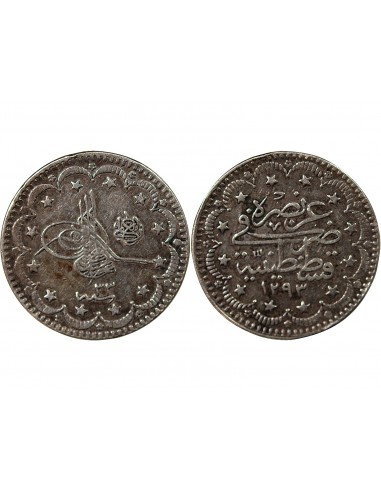 EMPIRE OTTOMAN, ABDULHAMID II - 5 KURUS ARGENT 1292/33 (1907)