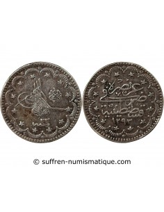 EMPIRE OTTOMAN, ABDULHAMID II - 5 KURUS ARGENT 1292/33 (1907)